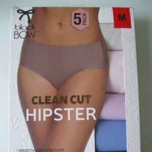 5-Pack Black Bow Ladies’ Clean Cut Hipster Panties, Multicolor, Size M (1433)